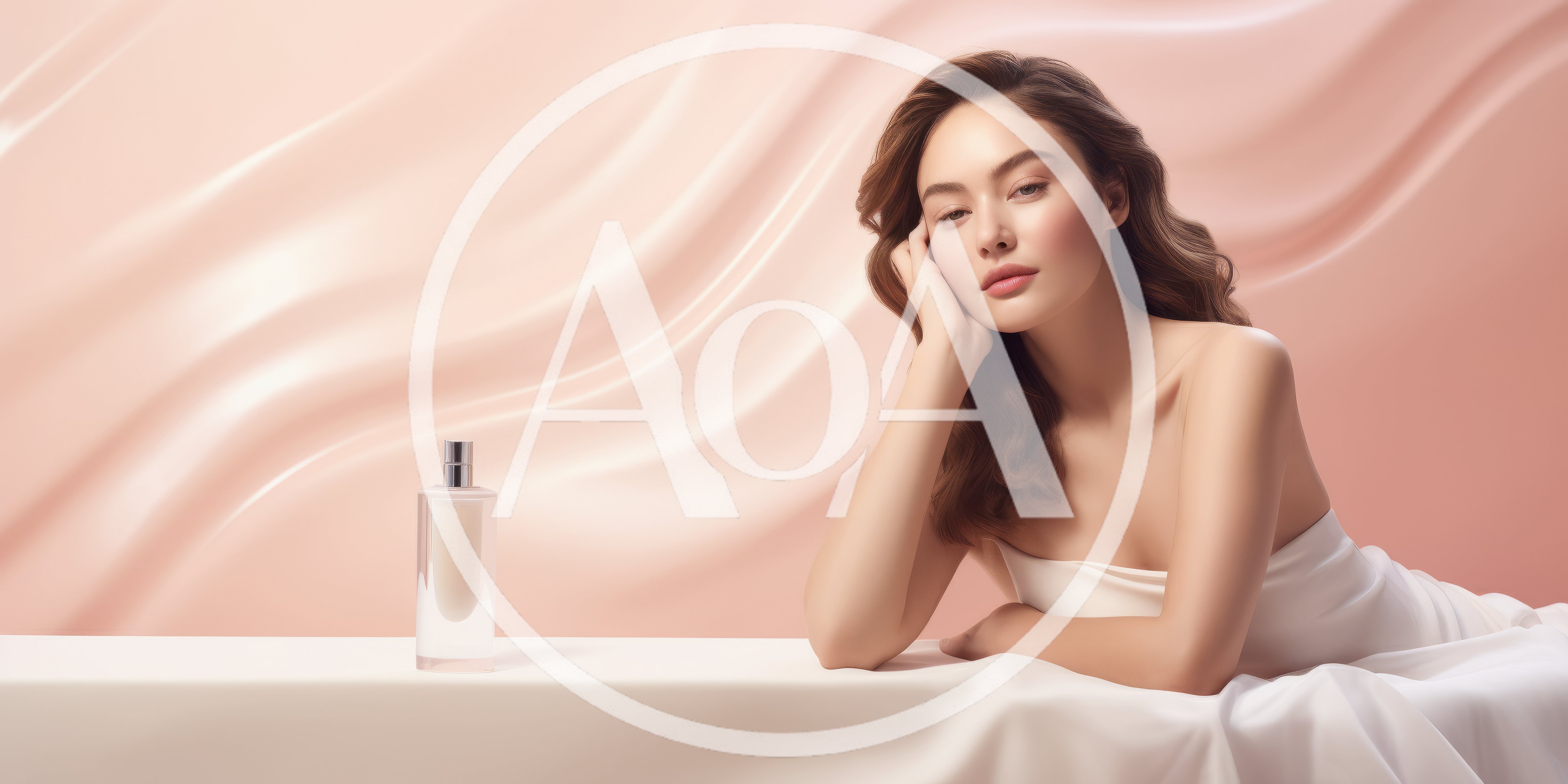 Beautiful Woman Posing With Perfume Bottle