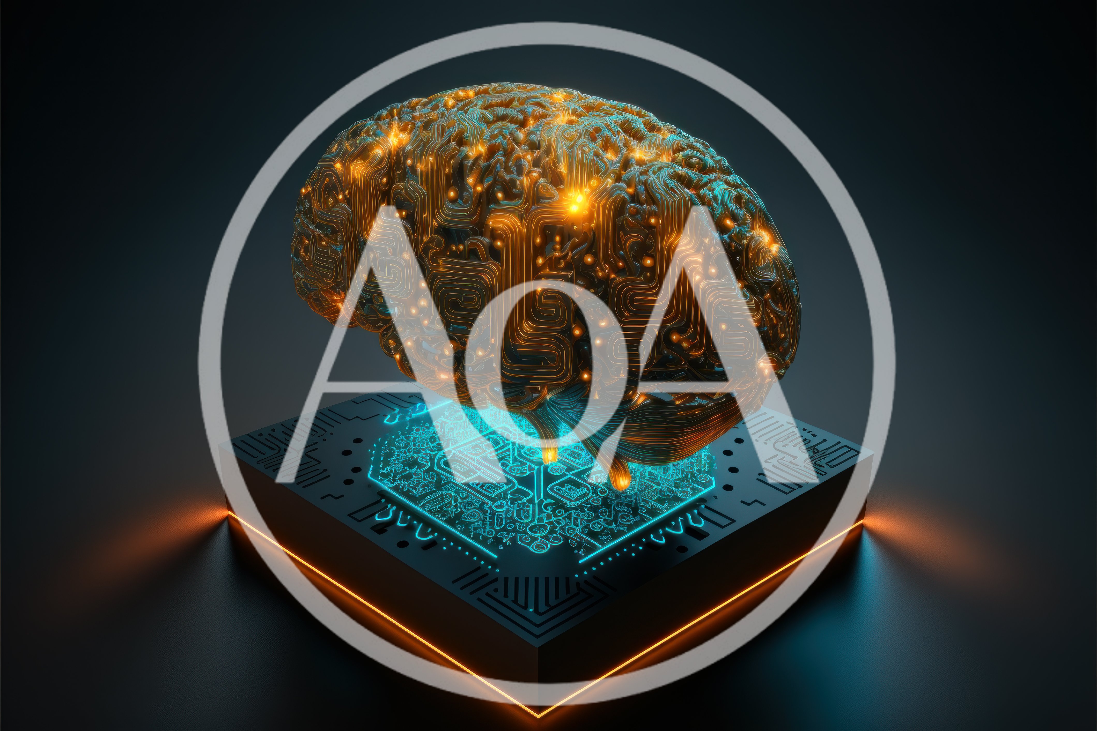 Digital Artificial Intelligence Brain On Circuit Board