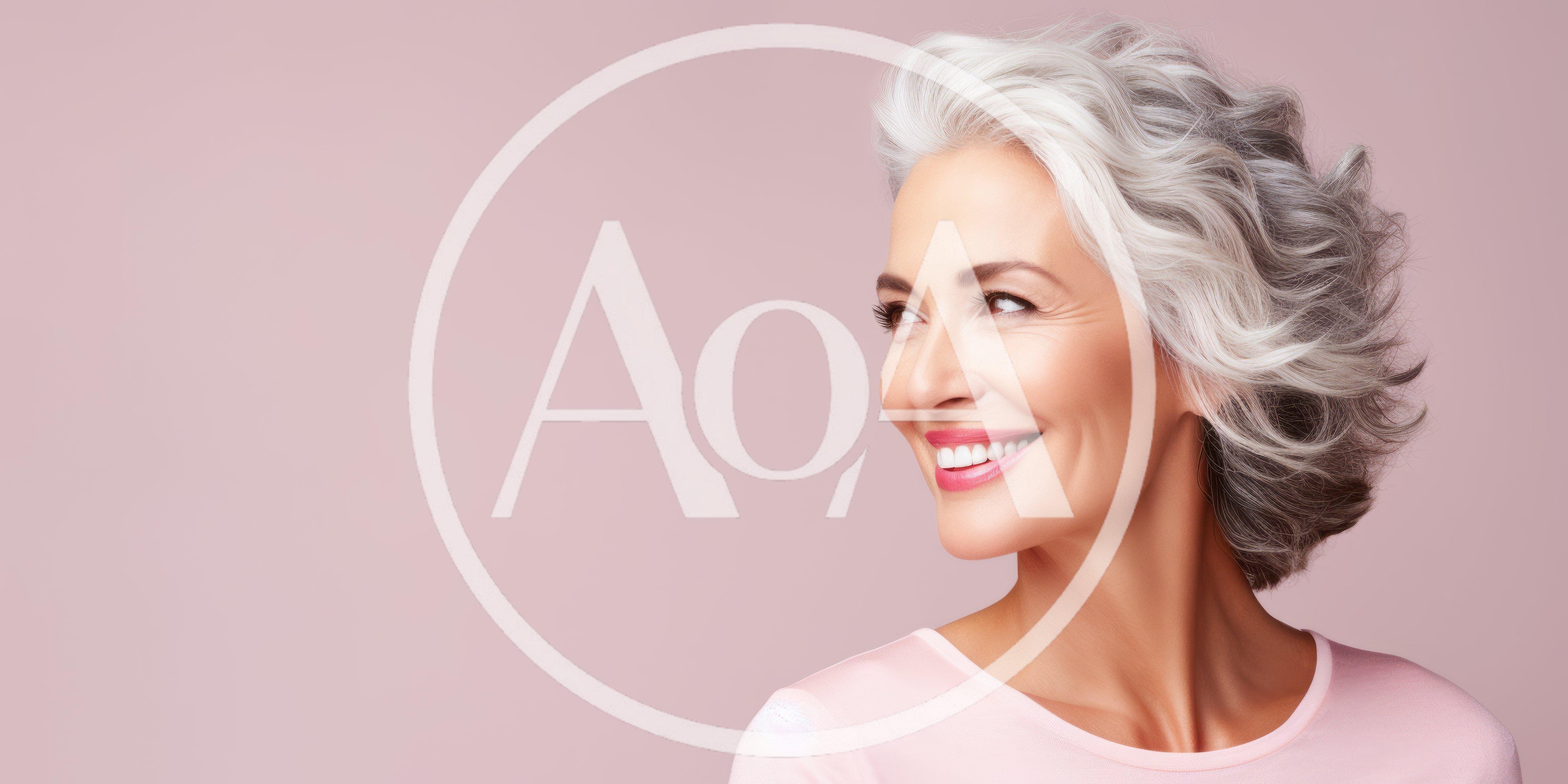 Smiling Mature Woman With Silver Hair