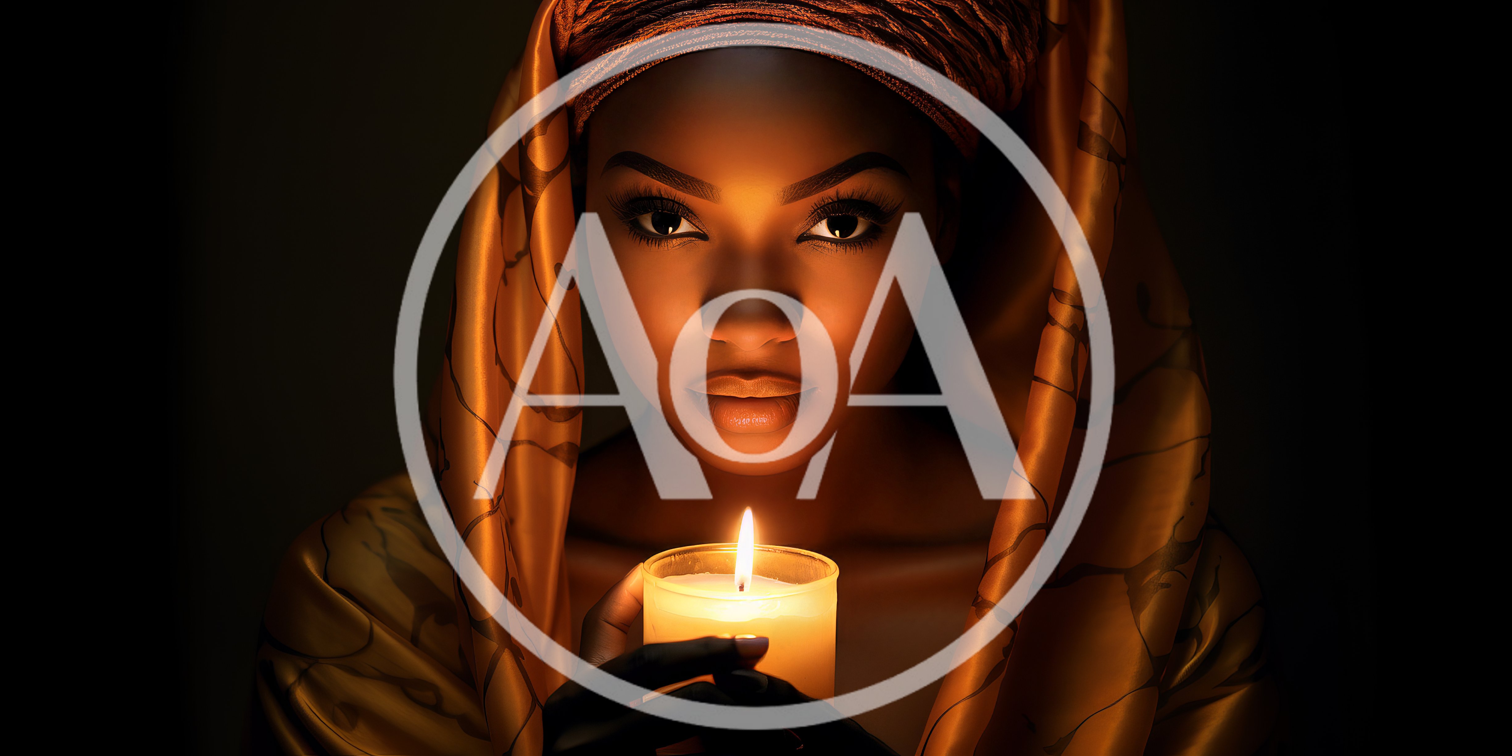 Portrait of a Woman Holding a Lit Candle