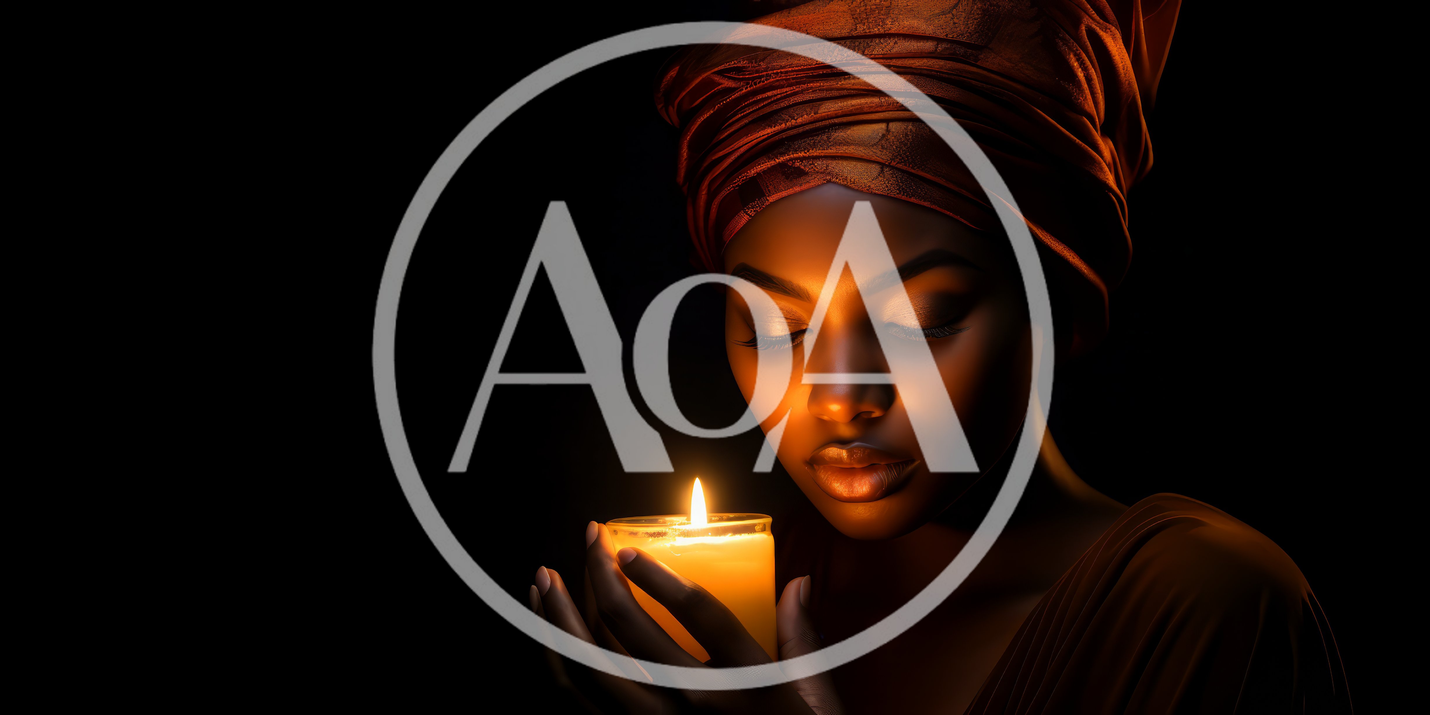 Portrait Of A Woman Holding A Glowing Candle