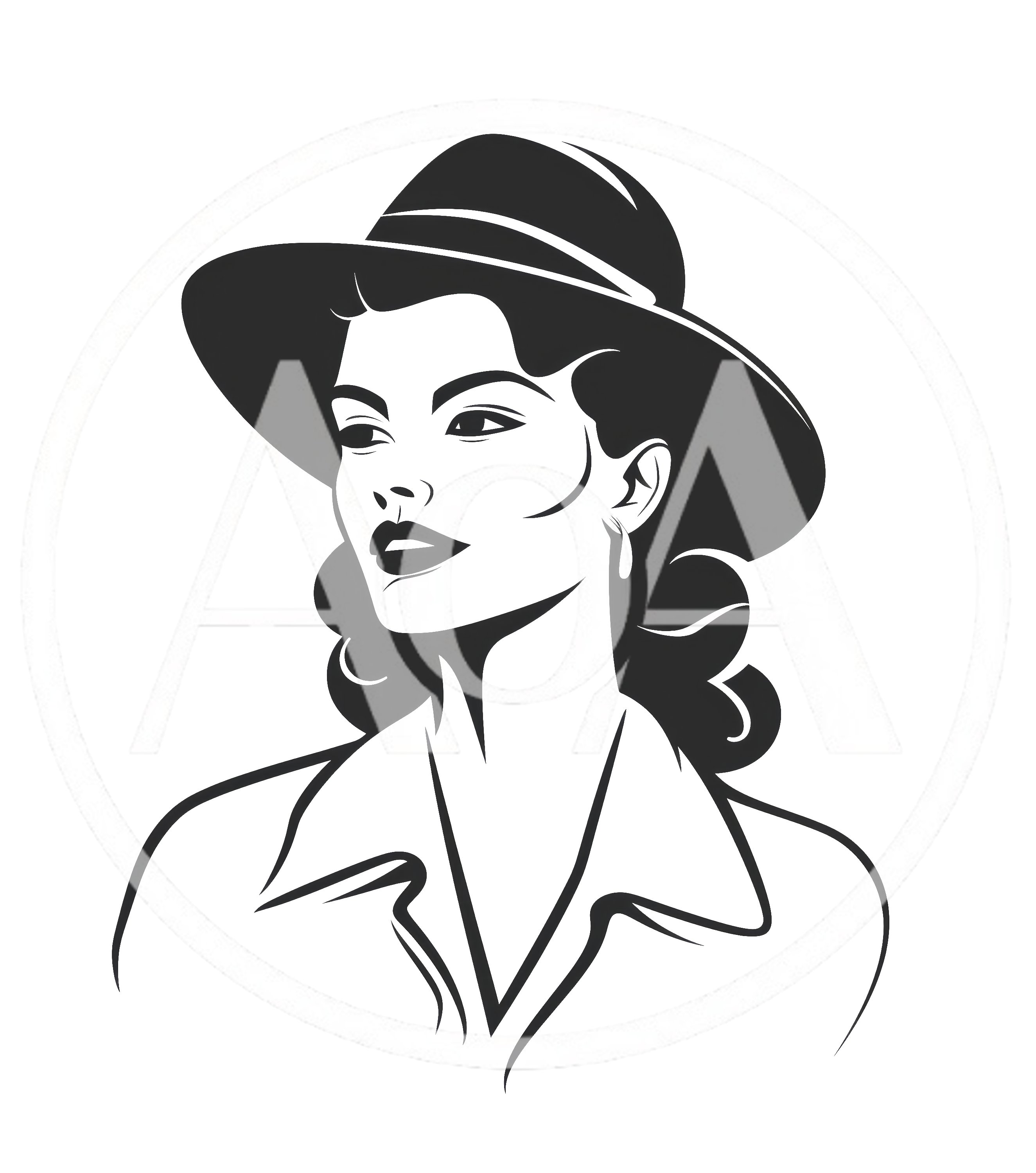 Vintage Style Woman Portrait With Fedora Hat