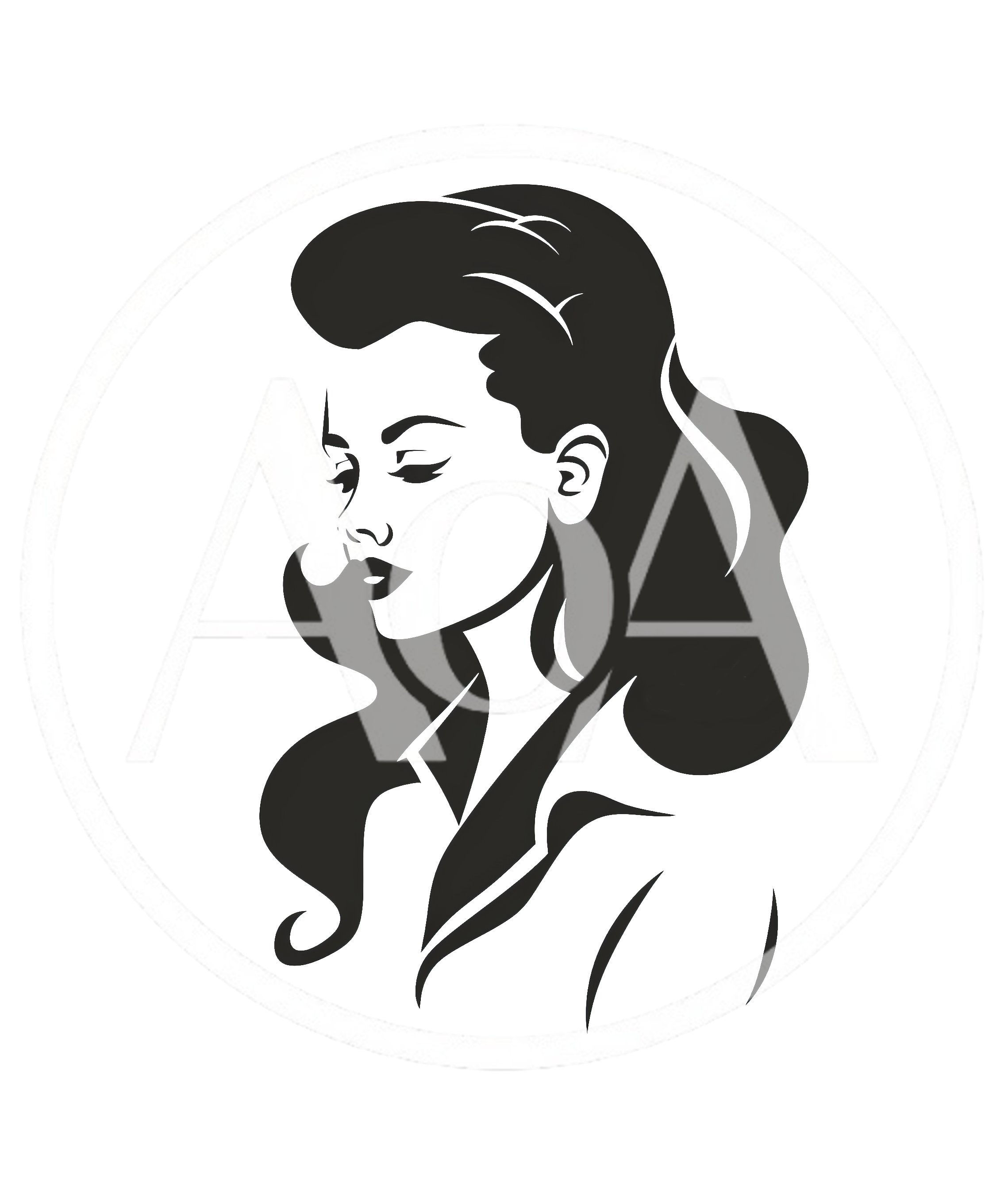 Minimalist Black And White Illustration Of A Woman