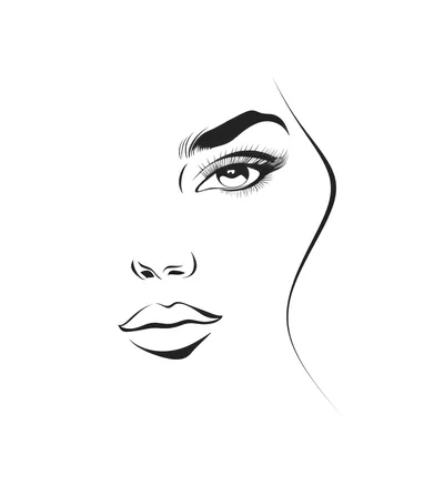Minimalist Line Art Illustration Of A Woman Face