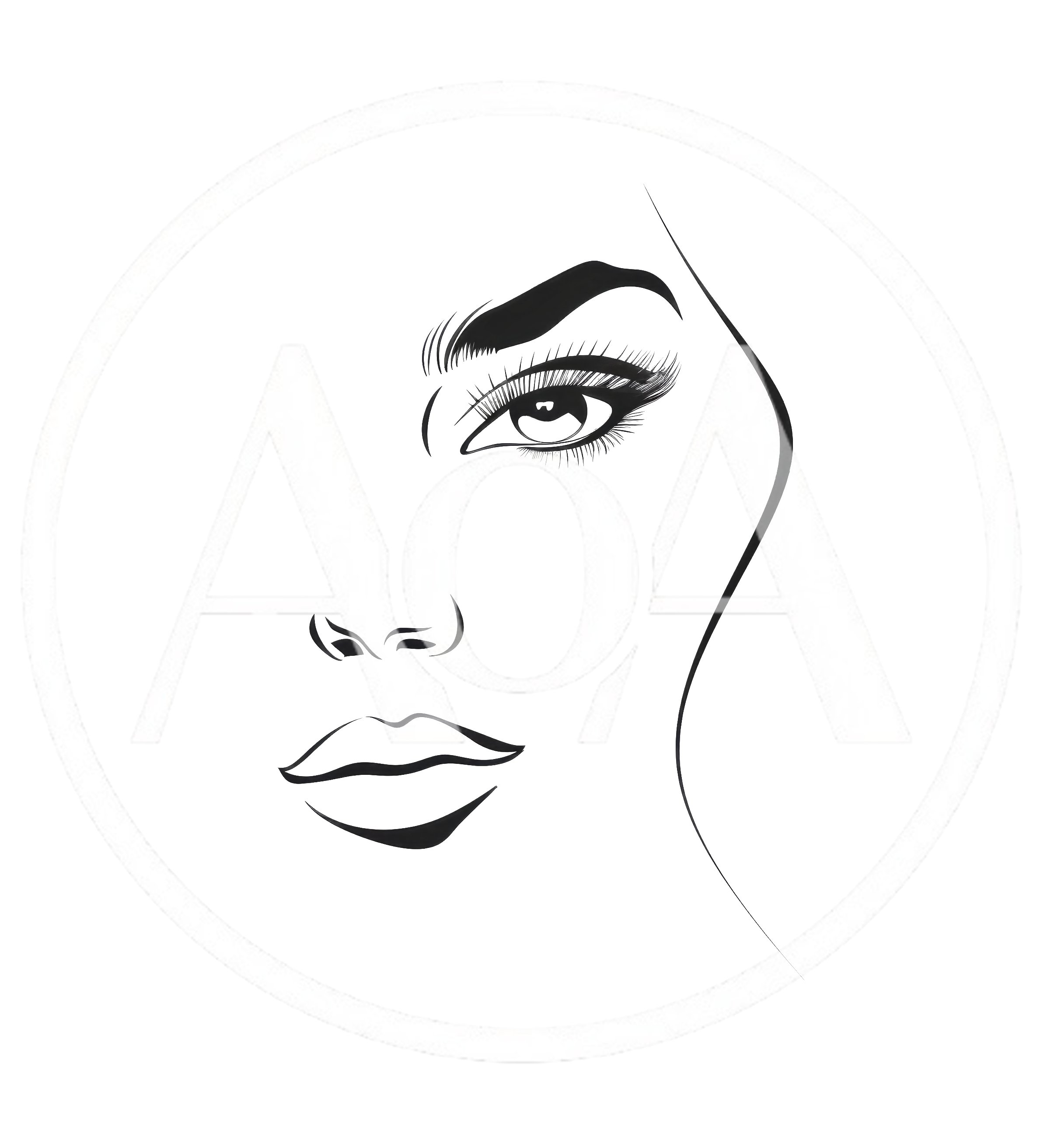 Minimalist Line Art Illustration Of A Woman Face
