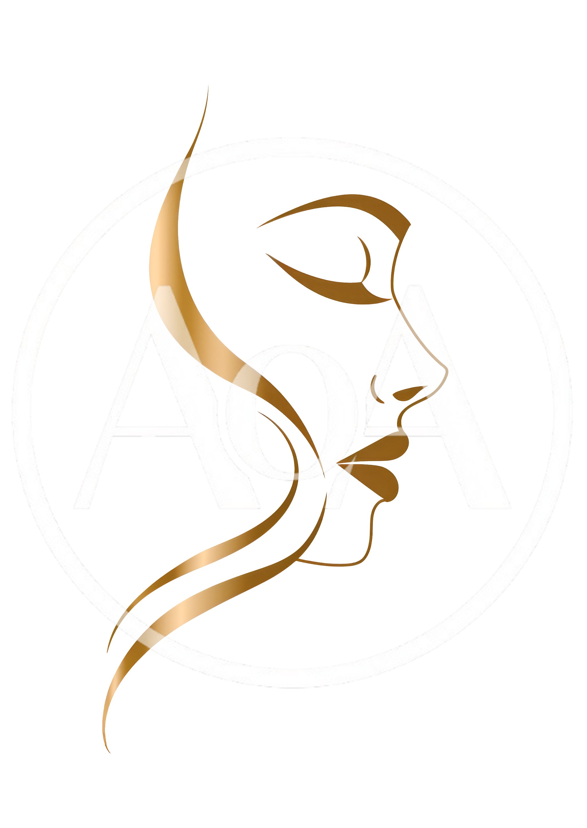 Minimalist Gold Line Art Portrait Of A Woman