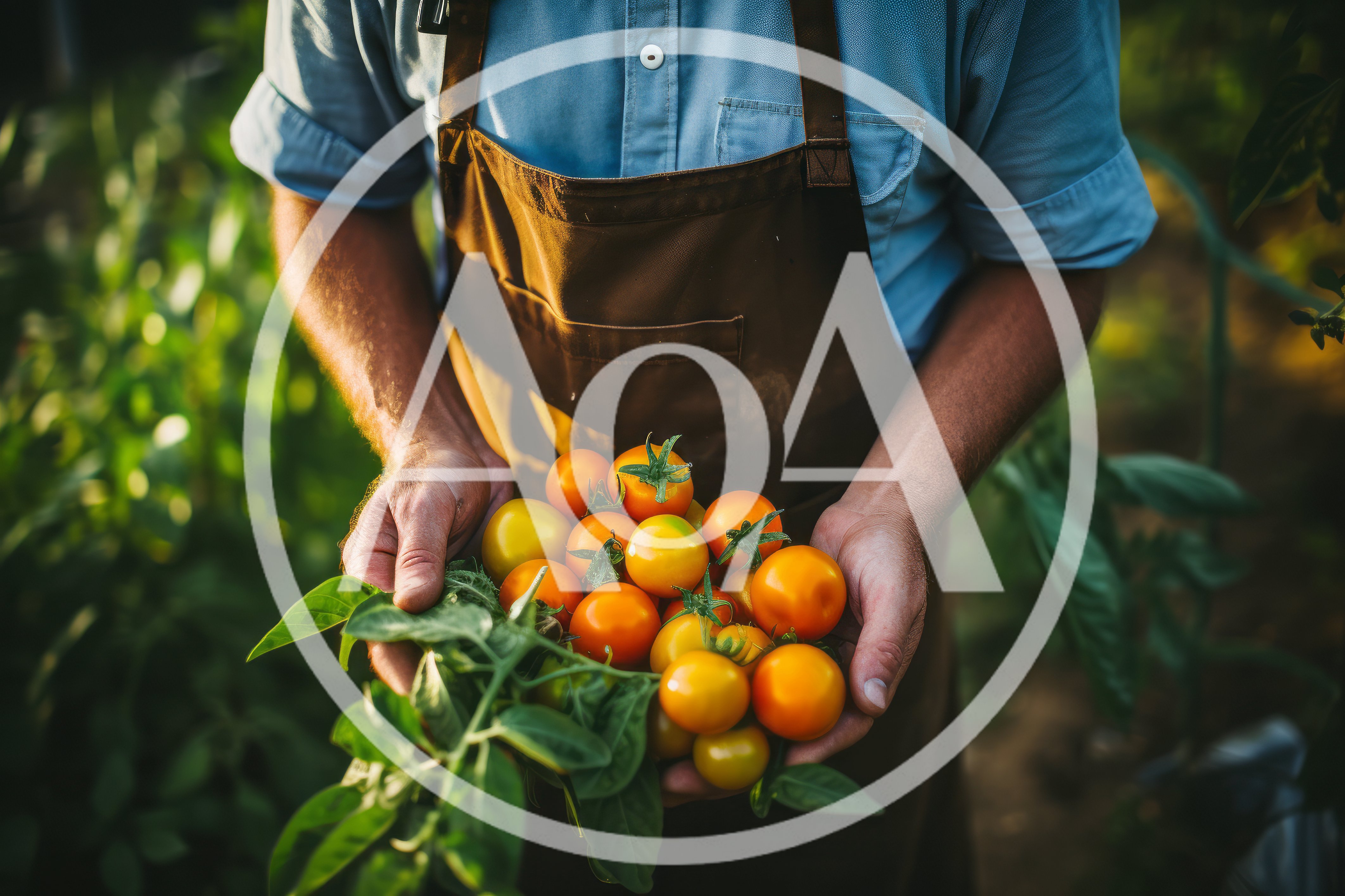 Farmer Holding Freshly Harvested Yellow Cherry Tomatoes