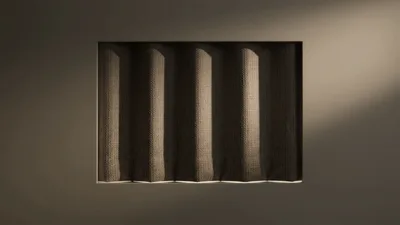 Modern Roman Shade Closing Over A Window