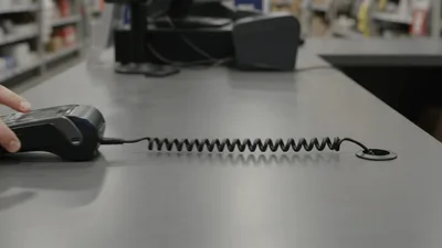 Customer Paying With Credit Card At Retail Checkout Counter