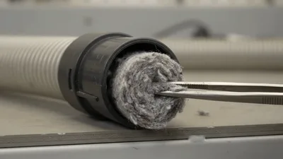 Tweezers Removing Lint Clog From Vacuum Hose