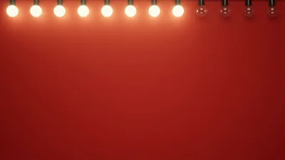Row Of Light Bulbs Turning On Sequentially