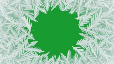 Frost Patterns Growing On Green Screen Background