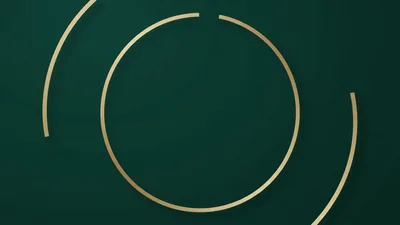 Golden Circular Lines Forming A Circle On Green Background