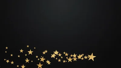 Golden Stars Flowing Across Dark Background
