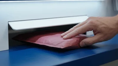 Hand Inserting Padded Envelope Into Automated Mail Slot