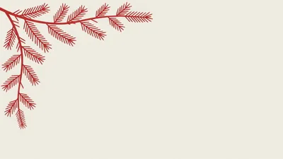 Red Pine Branch Drawing Animation On Beige Background