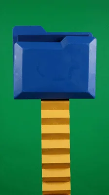 Yellow Paper Ladder Unfolding From Blue Folder