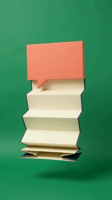 Accordion Fold Paper Expanding From Speech Bubble