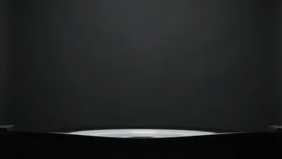 White Circular Platform Rising From Dark Floor