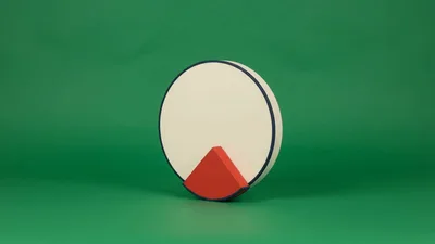 Minimalist White Circle Rotating On Green Background