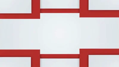 Red Geometric Frame Animation on White Background