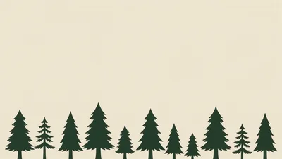 Minimalist Christmas Tree Silhouette Animation On Beige Background