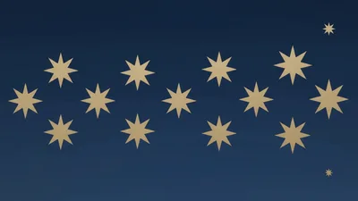 Golden Star Icons Appearing On Dark Blue Background