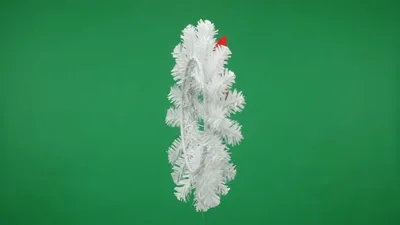 White Christmas Wreath Rotating Against Green Screen