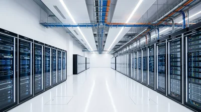 Modern Data Center Server Room Interior