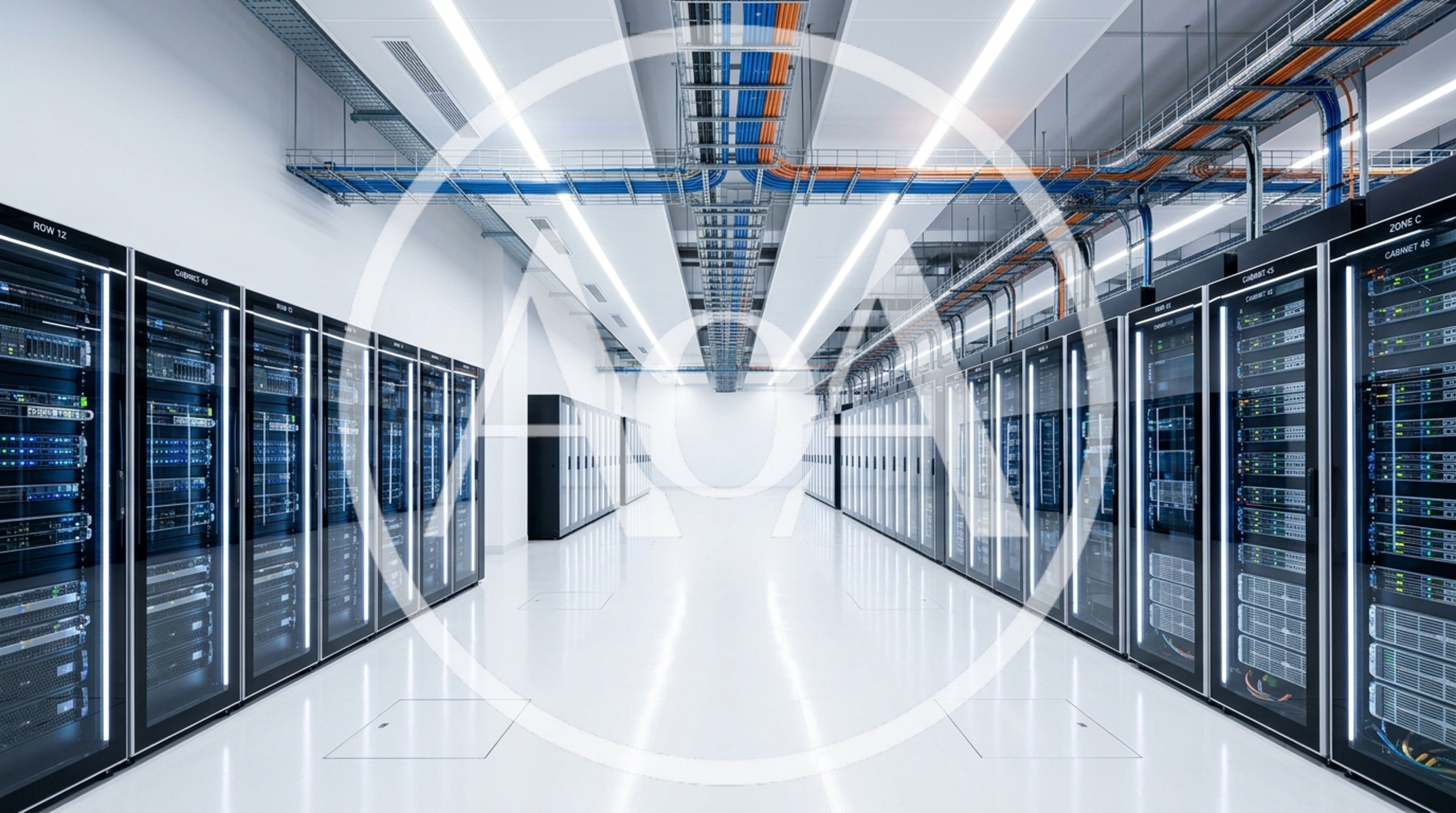 Modern Data Center Server Room Interior