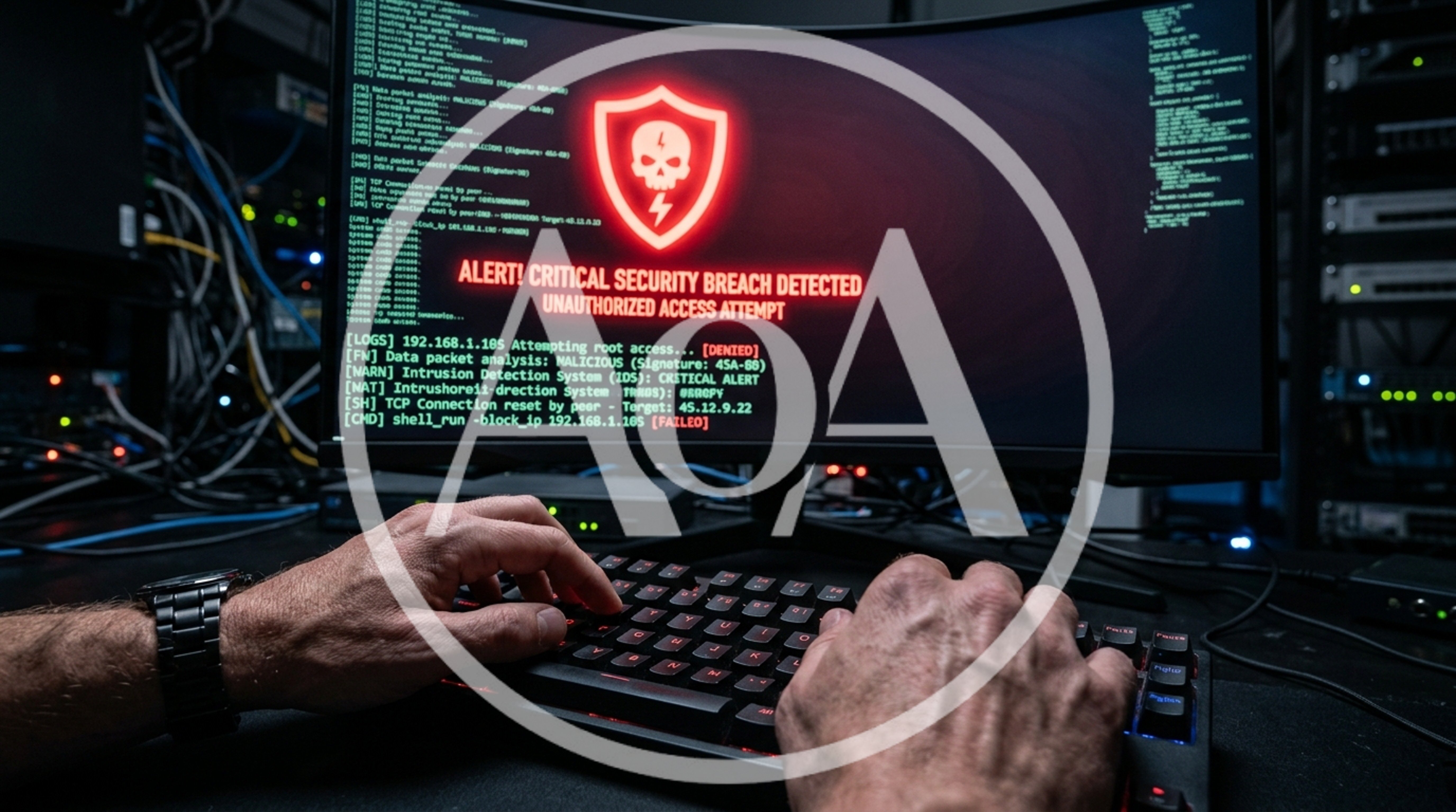 Cybersecurity Expert Responding To A Critical Network Security Breach