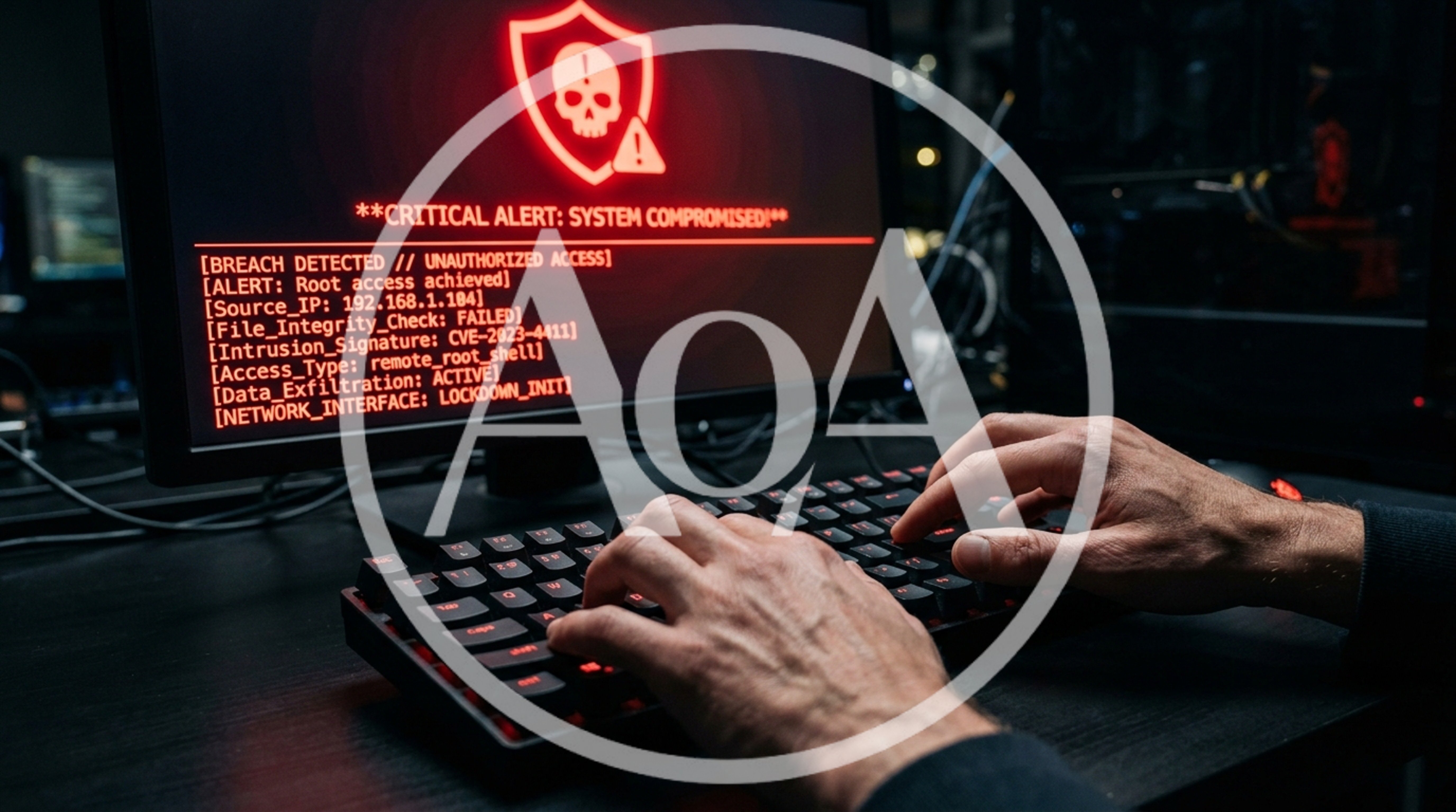 Cybersecurity Professional Responding To A Critical System Breach