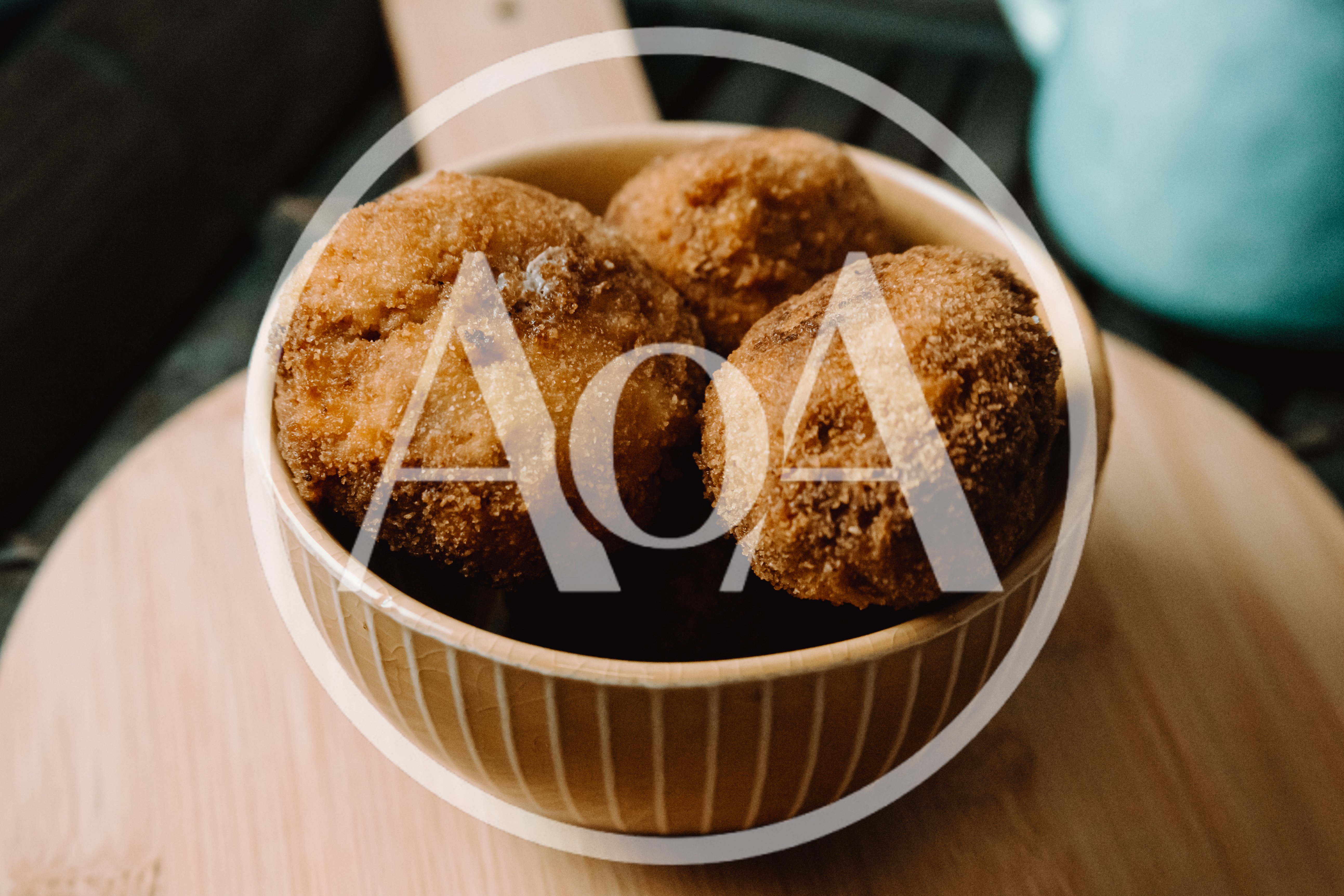 Fried Arancini Rice Balls In A Ceramic Bowl