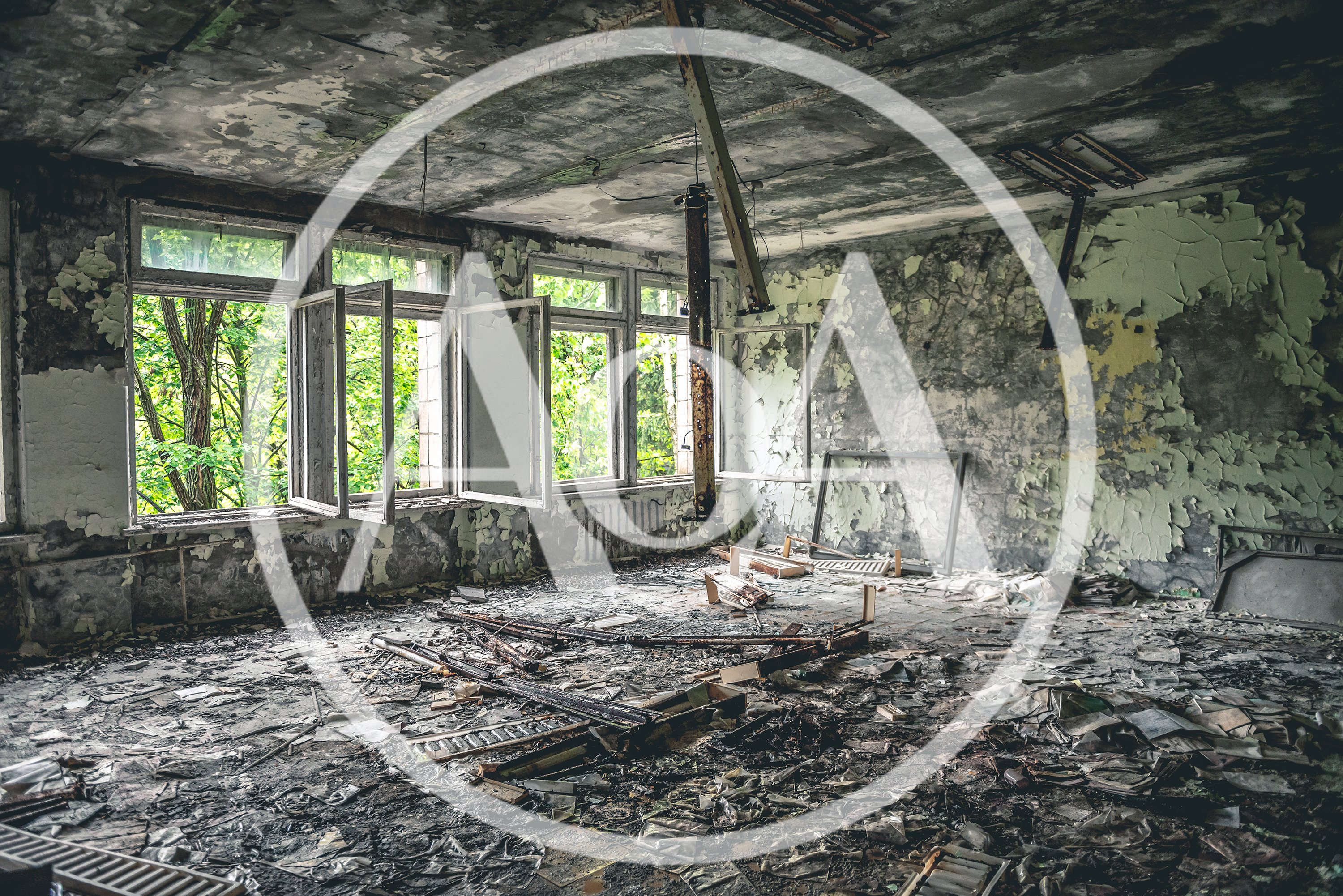 Abandoned Classroom Interior In Pripyat Exclusion Zone