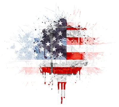 American Flag Artistic Splatter Paint Design