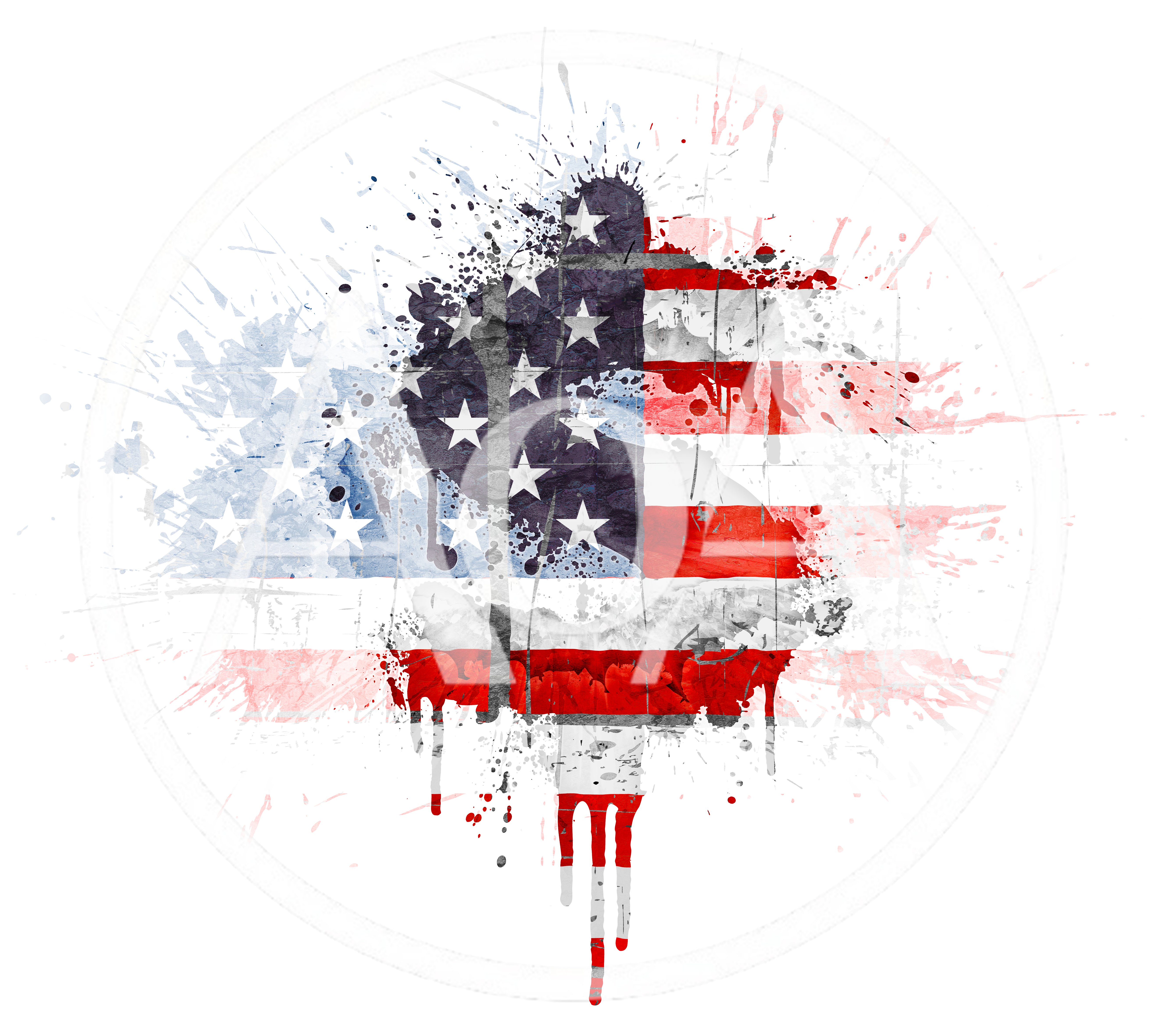 American Flag Artistic Splatter Paint Design