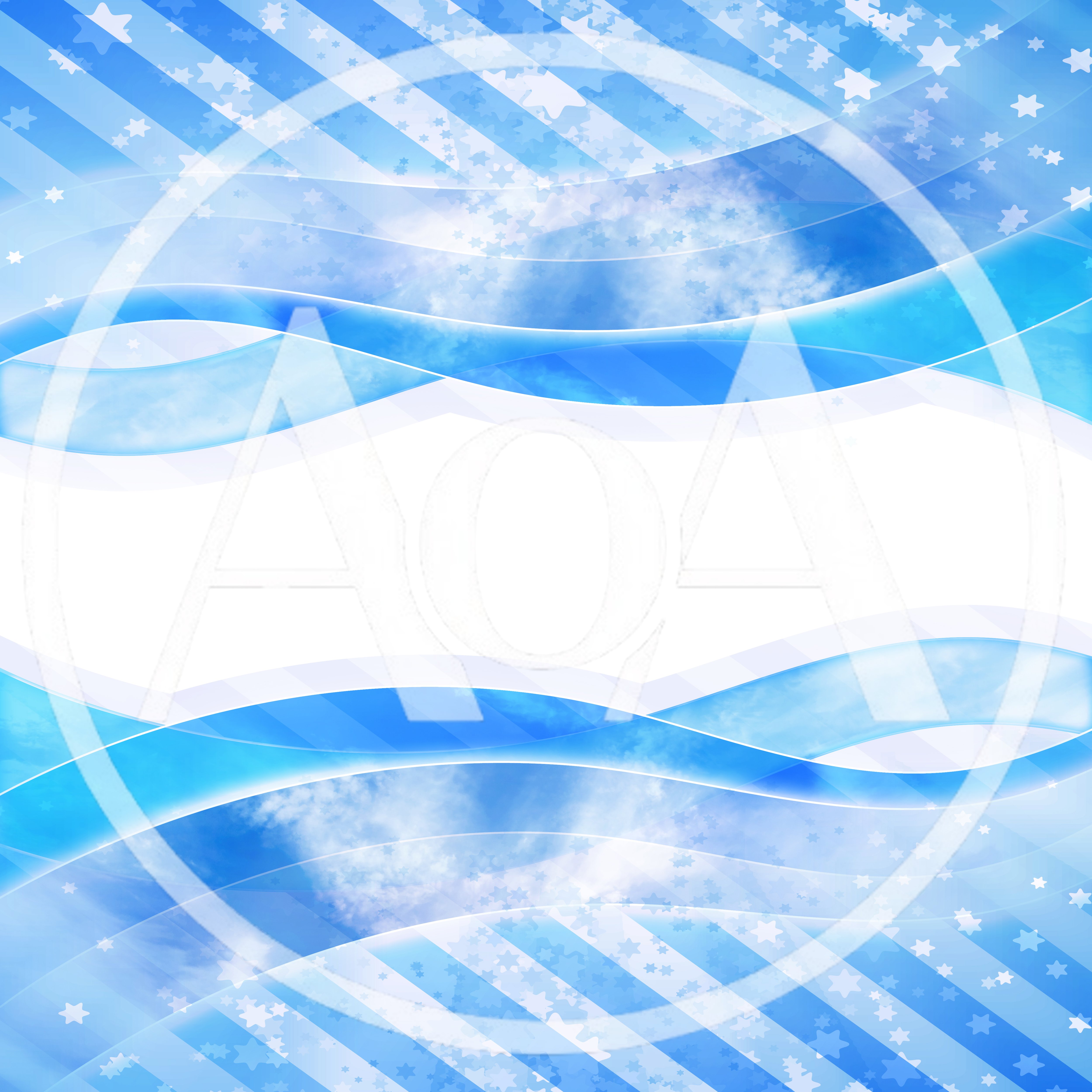 Abstract Blue Background With Wavy Lines And Stars