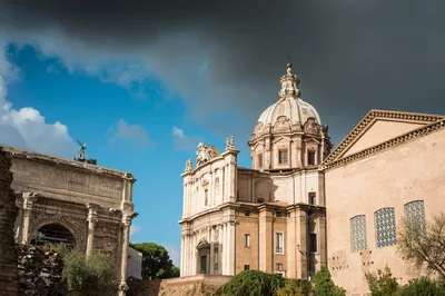 Santi Luca e Martina Church and Roman Forum Ruins