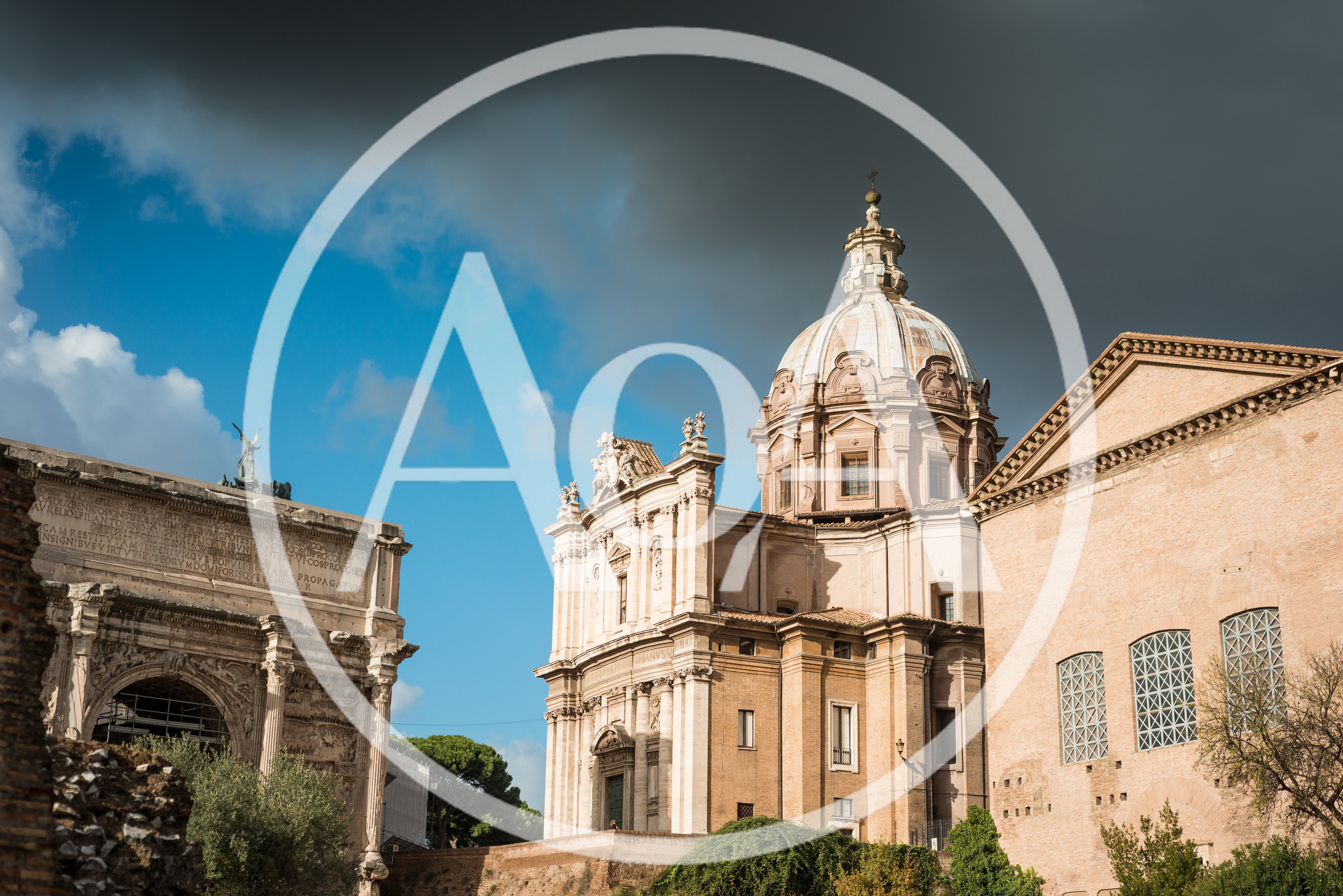 Santi Luca e Martina Church and Roman Forum Ruins