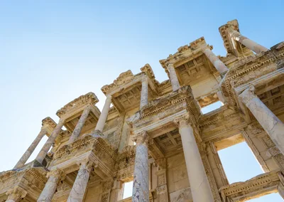 Ancient Roman Library Of Celsus In Ephesus Turkey