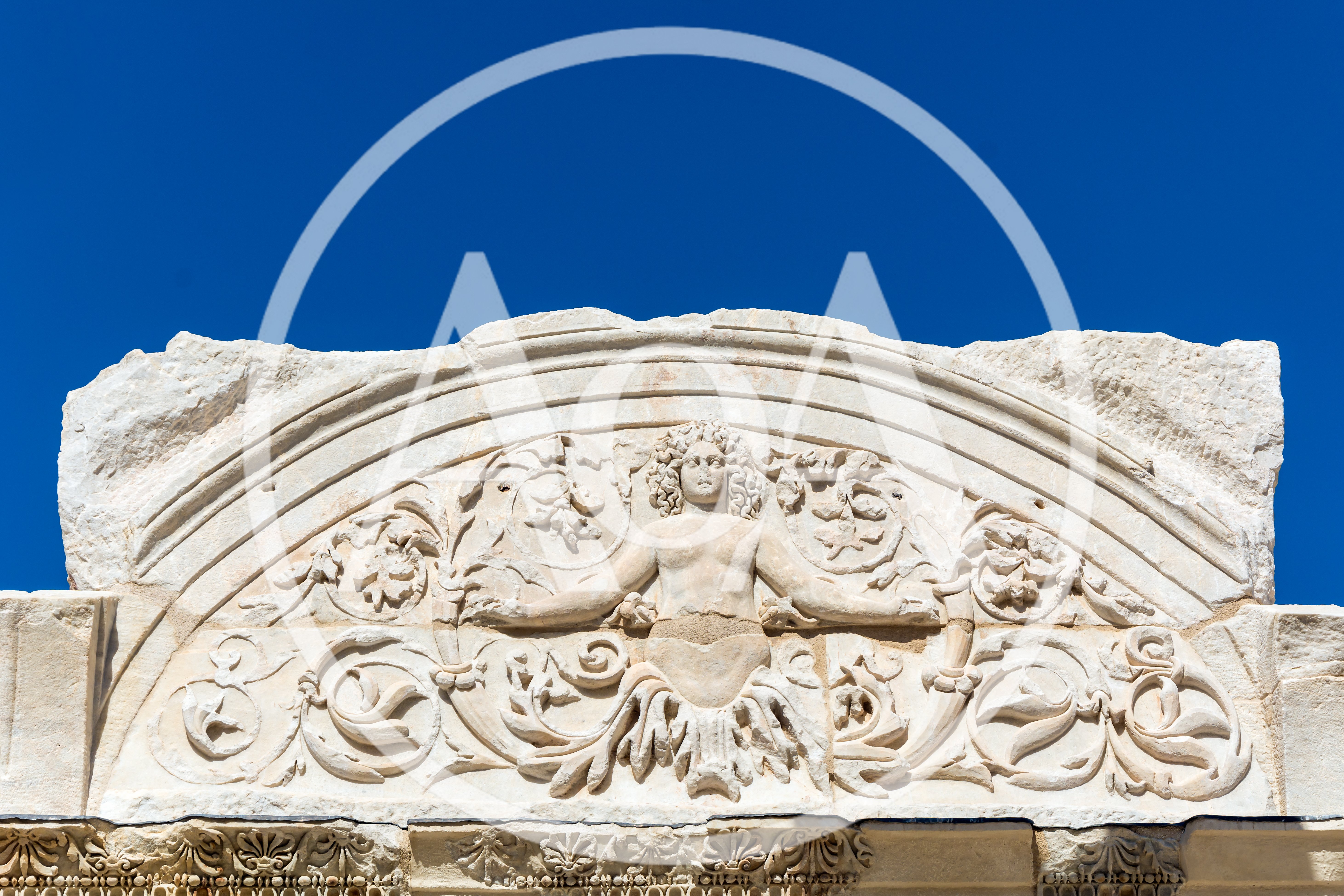 Ancient Roman Architectural Relief Carving Of Medusa
