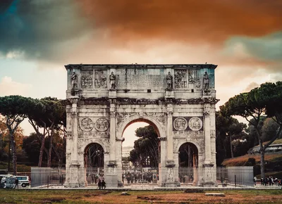 Arch of Constantine at Sunset in Rome