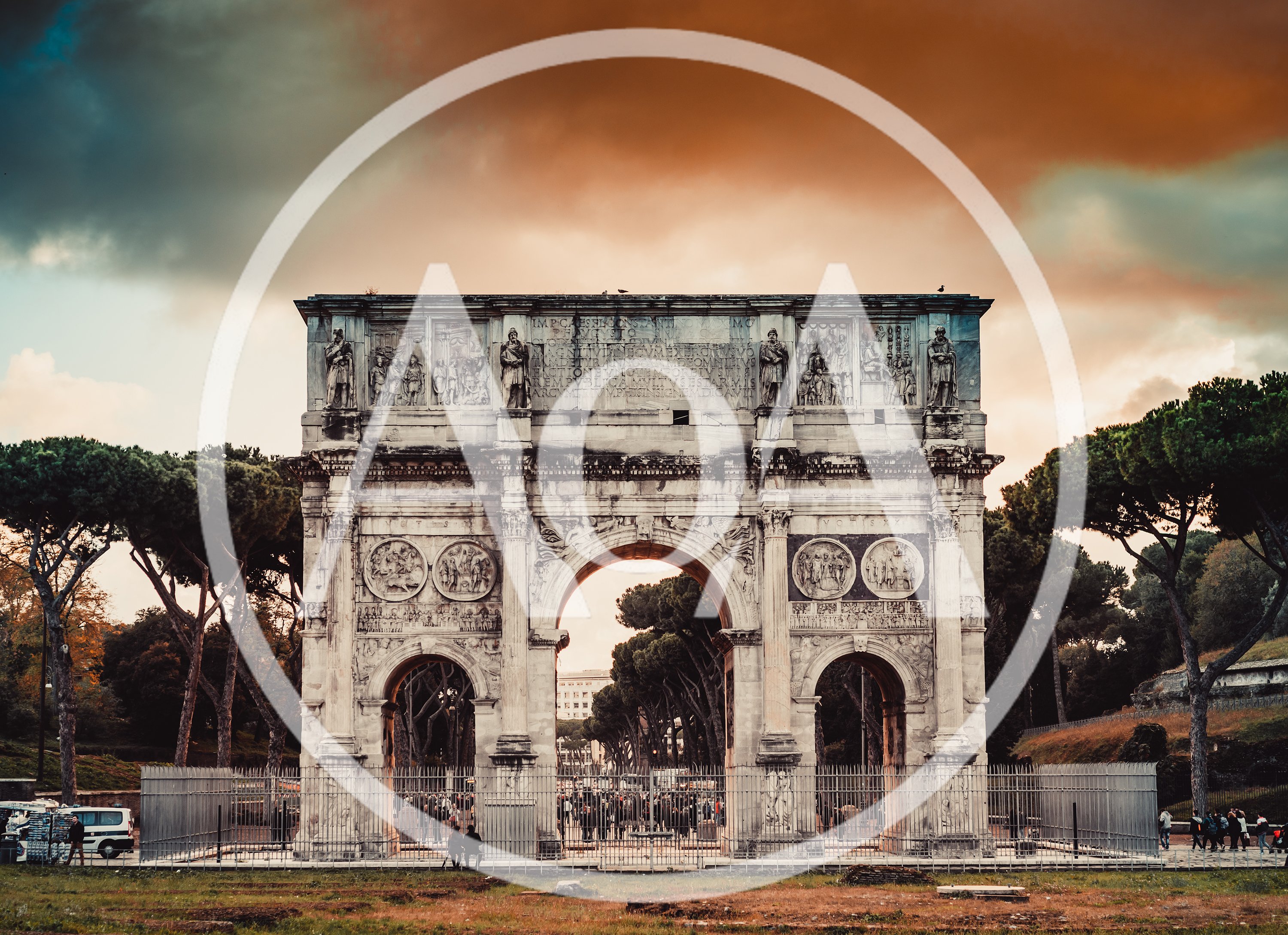 Arch of Constantine at Sunset in Rome