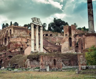 Ancient Roman Ruins At The Roman Forum