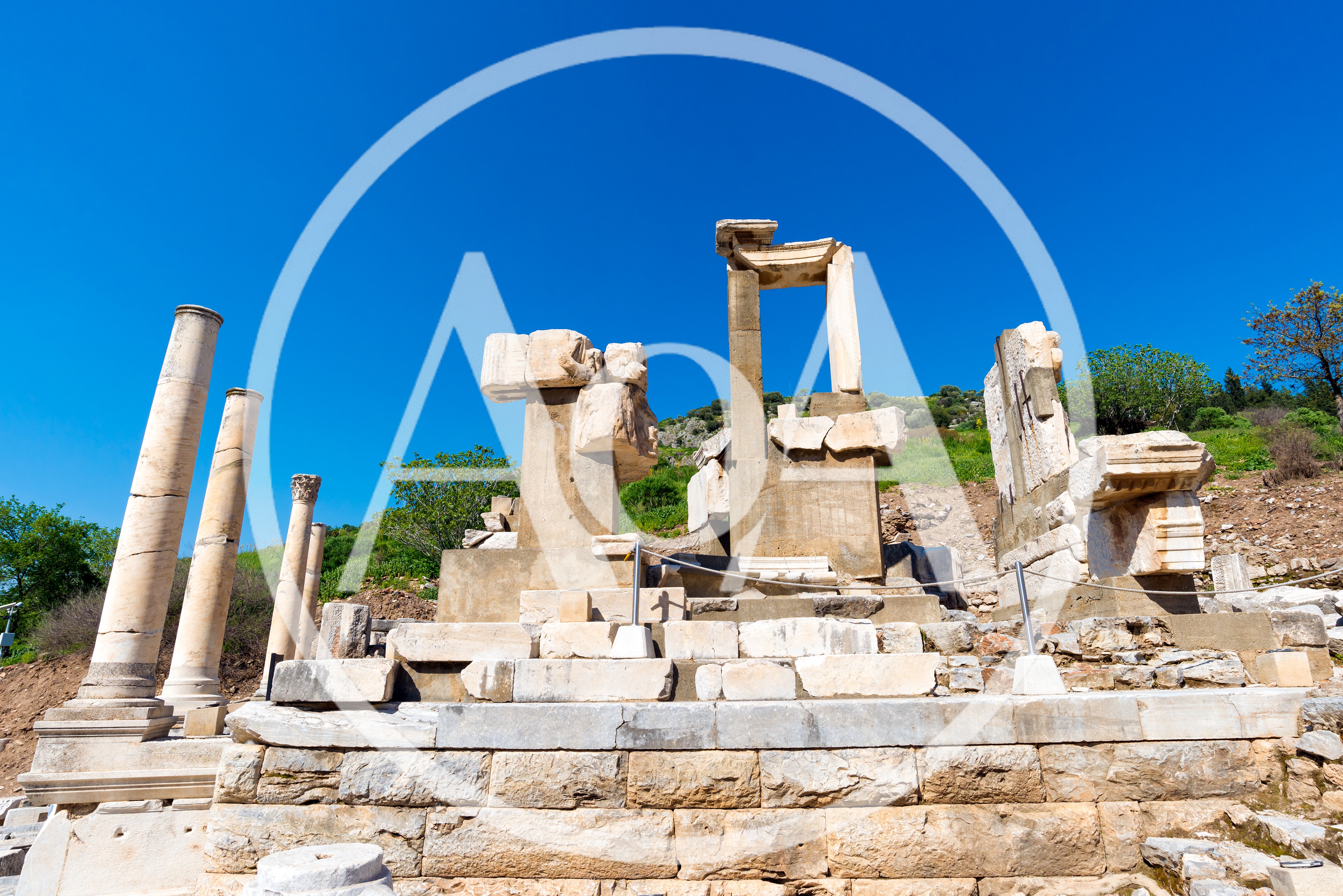 Ancient Roman Ruins Of Ephesus Temple In Turkey