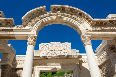 Temple Of Hadrian Ruins In Ephesus Turkey