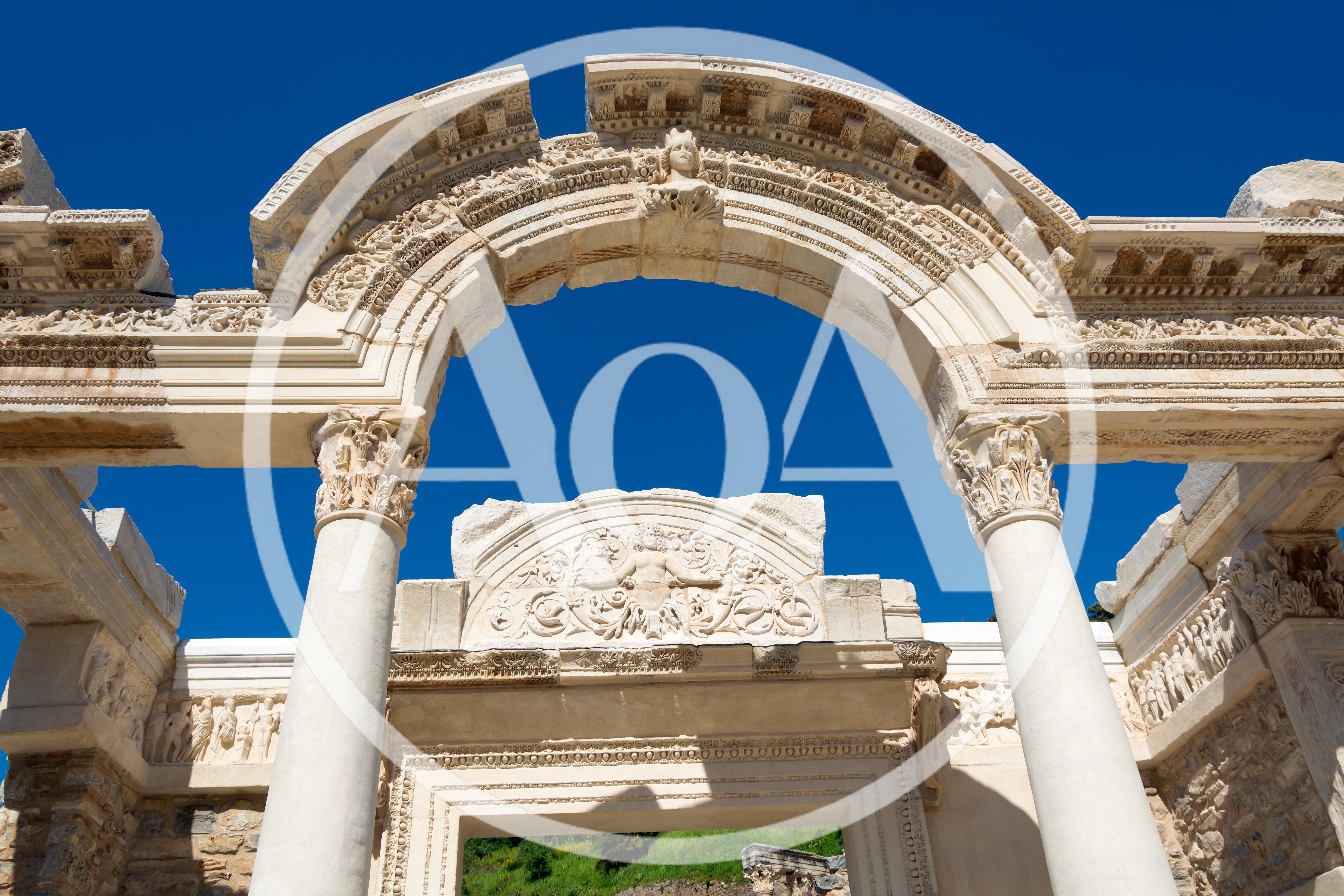 Temple Of Hadrian Ruins In Ephesus Turkey