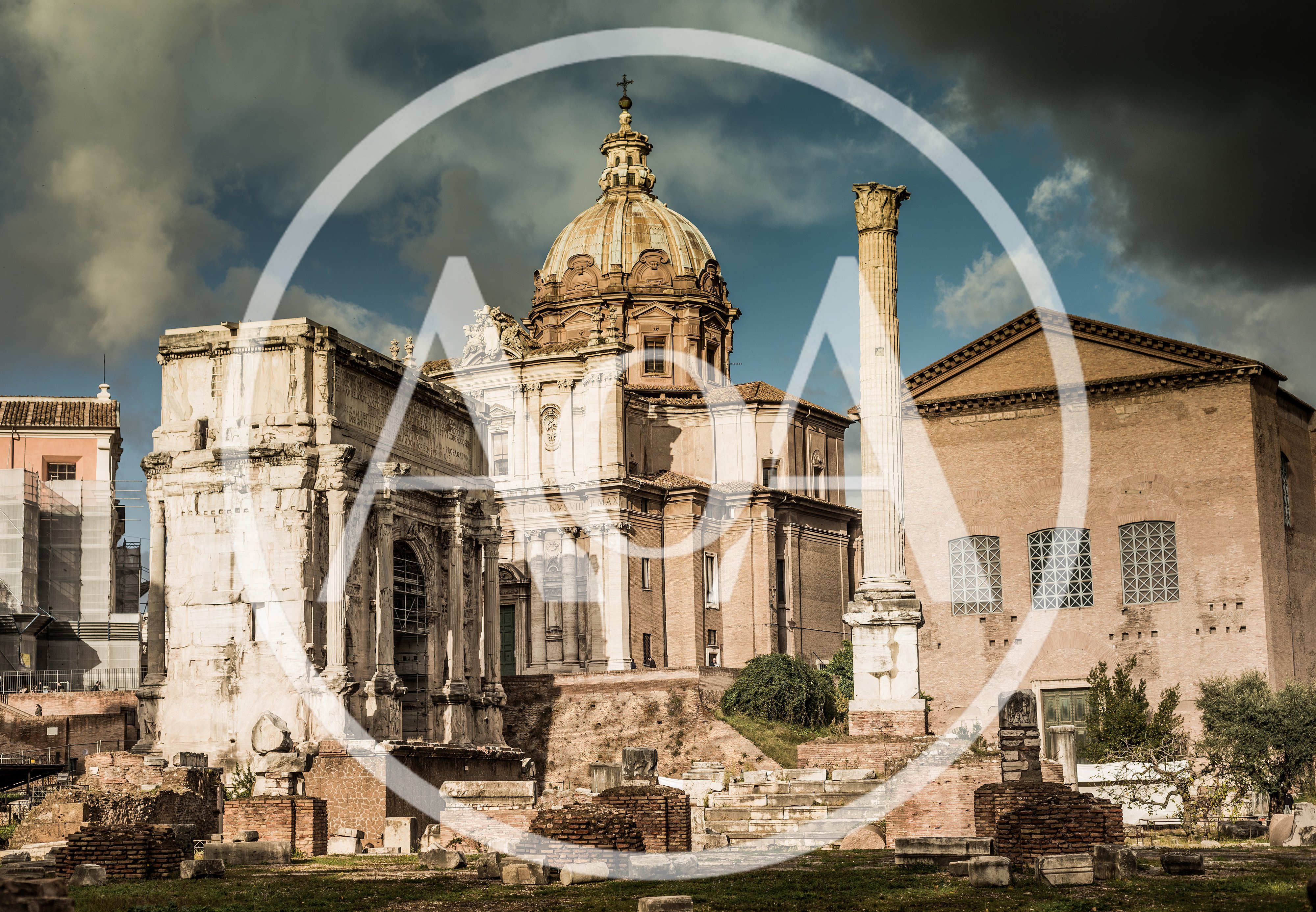 Arch of Septimius Severus and Church of Santi Luca e Martina