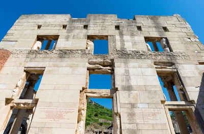 Ancient Roman Ruins Of Ephesus Library Facade