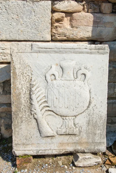 Ancient Roman Marble Relief With Amphora And Palm Branch